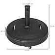 OUTSUNNY - Pied de parasol rond - base de lestage parasol sur roulettes - poids net 24 Kg - résine surface granuleuse noir - vignette