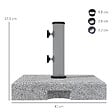 OUTSUNNY - Pied de parasol - Base de lestage en granite carré 28 Kg 2 roulettes poignée - vignette