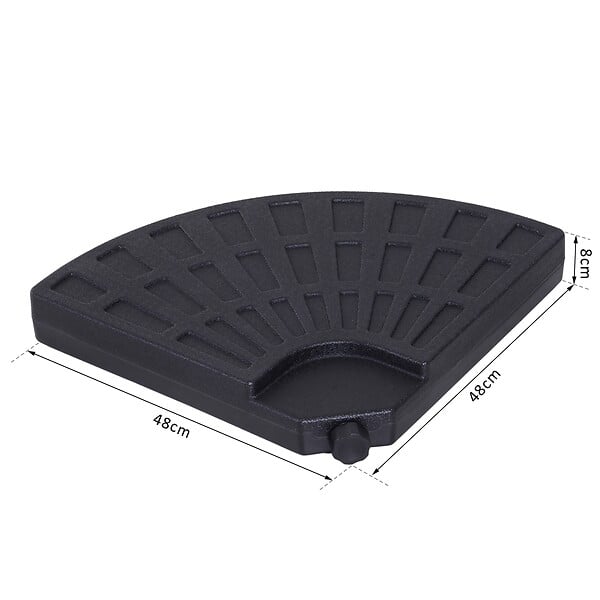 OUTSUNNY - Lot de 4 poids de lestage pour parasols déportés dim. totales 48L x 48l x 8H cm polyéthylène haute densité noir - large