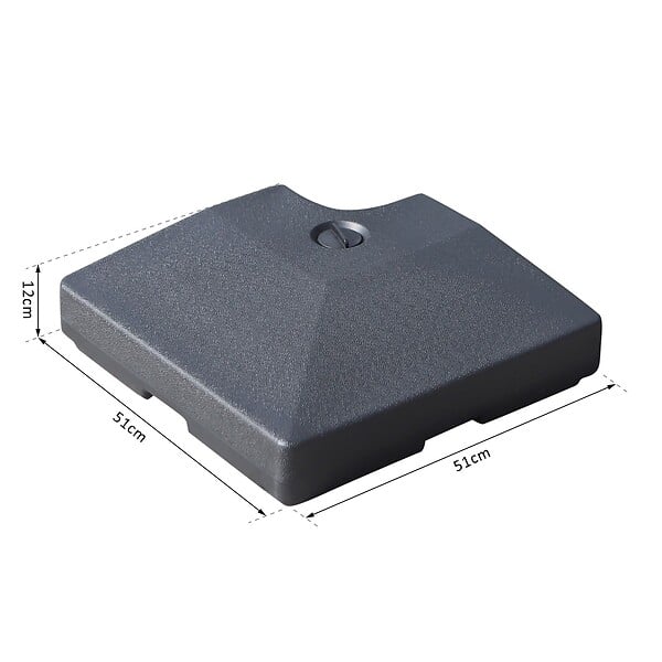OUTSUNNY - Lot de 4 poids de lestage carré pour parasols déportés dim. par dalle 51L x 51l x 12H cm polyéthylène haute densité noir - large