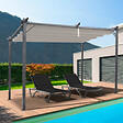 ID MARKET - Pergola édition spéciale toit rétractable 3x4 M et 4 stores taupe - vignette