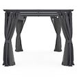 ID MARKET - Pergola édition intégrale moustiquaire toit rétractable 3x4M et 4 rideaux gris - vignette