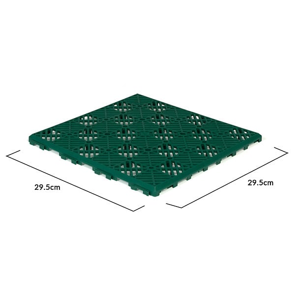 ID MARKET - Lot de 10 dalles caillebotis de jardin vert 29.5x29.5 CM - large