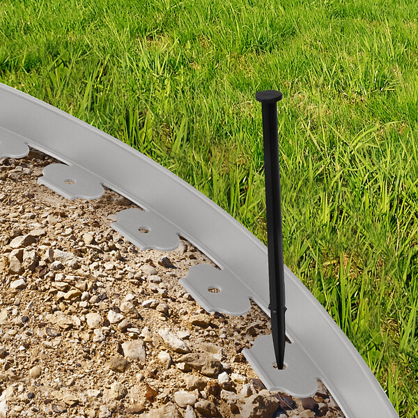 ID MARKET - Bordurette de jardin flexible 10 M grise hauteur 5 CM + 30 piquets - large