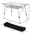 OUTSUNNY - Table pliante en aluminium table de camping table de jardin 6 personnes hauteur réglable + sac de transport - vignette