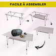 OUTSUNNY - Table pliante en aluminium table de camping table de jardin 6 personnes hauteur réglable + sac de transport - vignette