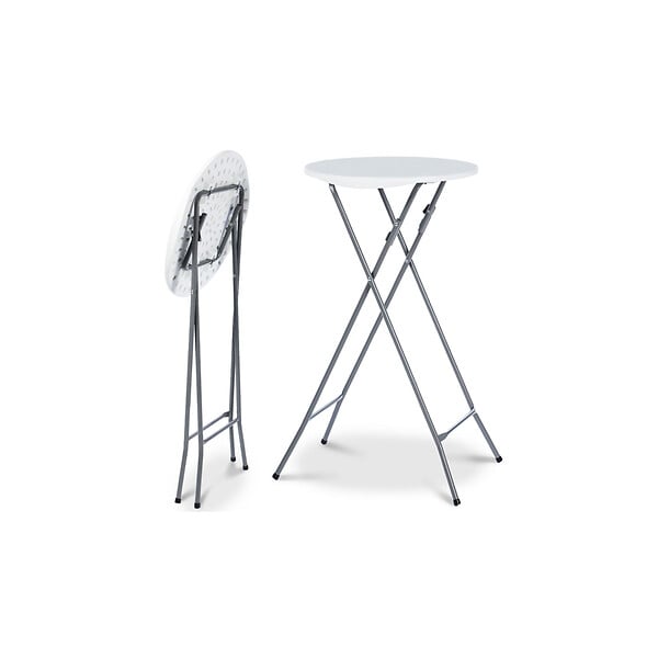 ID MARKET - Lot de 4 tables hautes pliantes 105 cm et 4 housses noires - large