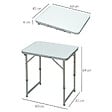 OUTSUNNY - Table pliante table de camping table de jardin hauteur réglable aluminium MDF blanc - vignette