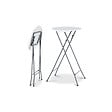 ID MARKET - Lot de 4 tables hautes pliantes 105 CM et 4 housses blanches - vignette