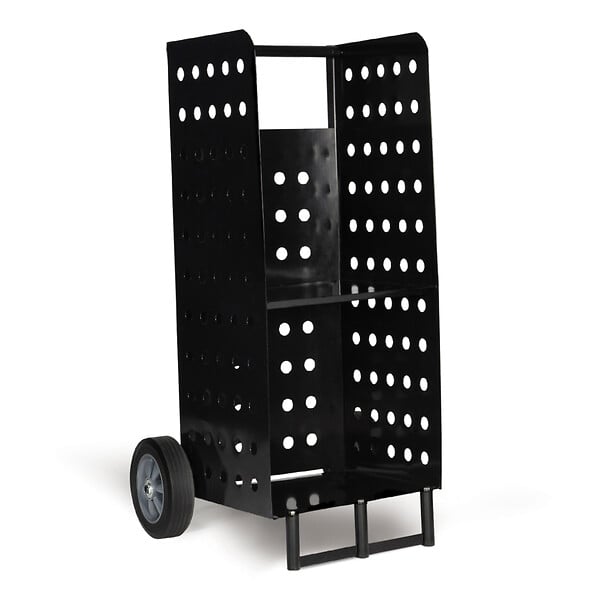 ID MARKET - Chariot porte bûches acier noir 40 x 40 x 100,5 CM pour cheminée - large