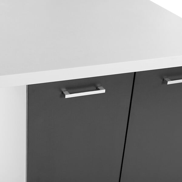 ID MARKET - Ilot central IVO 120 cm blanc et gris avec plan de travail - large