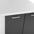 ID MARKET - Ilot central IVO 120 cm blanc et gris avec plan de travail - vignette