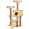 PAWHUT - Arbre à chats design contemporain griffoirs grattoirs sisal naturel niche plate-formes hamac boule panneaux particules beige - vignette