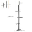 PAWHUT - Arbre à chat poteau à griffer hauteur réglable dim. 43L x 27I x 228-260H cm 4 niveaux d'activités gris clair - vignette