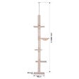 PAWHUT - Arbre à chat poteau à griffer L40 x l 34 x H 230-260 cm 5 niveaux d'activités beige - vignette