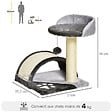 PAWHUT - Arbre à chat griffoir grattoir design jeu boule suspendue + plateforme peluche sisal naturel gris - vignette