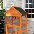 PAWHUT - Cage à oiseaux volière grande taille 2 portes trappe toit asphalte tiroir amovible bois pré-huilé - vignette