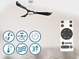 PURLINE - Ventilateur de plafond Réversible  Thermostat Dimmable Wifi Moteur à courant continu Toits en pente Télécommande Lumière à trois tons Adaptateur 2/3 Lames - vignette