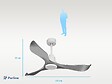PURLINE - Ventilateur de plafond Réversible  Thermostat Wifi Moteur à courant continu Toits en pente Télécommande Mémoire - vignette