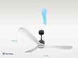 PURLINE - Ventilateur de plafond Réversible  Thermostat Dimmable Wifi Moteur à courant continu Toits en pente Télécommande Lumière à trois tons Hypersilence Mémoire - vignette