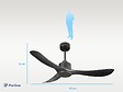 PURLINE - Ventilateur de plafond Réversible  Thermostat Wifi Moteur à courant continu Toits en pente Télécommande Hypersilence Mémoire - vignette