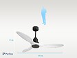 PURLINE - Ventilateur de plafond Réversible  Thermostat Wifi Moteur à courant continu Toits en pente Télécommande Hypersilence Mémoire - vignette