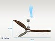 PURLINE - Ventilateur de plafond Réversible  Thermostat Dimmable Wifi Moteur à courant continu Toits en pente Télécommande Lumière à trois tons Hypersilence Mémoire - vignette