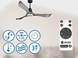 PURLINE - Ventilateur de plafond Réversible  Thermostat Dimmable Wifi Moteur à courant continu Toits en pente Télécommande Lumière à trois tons Mémoire - vignette