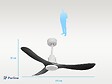 PURLINE - Ventilateur de plafond Réversible  Thermostat Pays vendable Wifi Moteur à courant continu Toits en pente Télécommande Hypersilence Mémoire - vignette