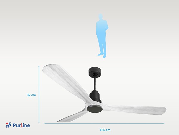 PURLINE - Ventilateur de plafond Réversible  Thermostat Wifi Moteur à courant continu Toits en pente Télécommande Hypersilence Mémoire - large