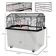 PAWHUT - Cage rongeur hamster 2 étages - roulettes, plateforme, échelle, accessoires - PP transparent acier noir - vignette