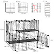 PAWHUT - Cage parc enclos rongeurs modulable dim. L 105 x l 105 x H 70 cm 2 niveaux 2 portes rampe résine PP fil métallique noir - vignette