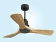 PURLINE - Ventilateur de plafond Réversible  Thermostat Wifi Moteur à courant continu Toits en pente Télécommande Hypersilence Mémoire - vignette