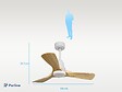 PURLINE - Ventilateur de plafond Réversible  Thermostat Dimmable Wifi Moteur à courant continu Toits en pente Télécommande Lumière à trois tons Hypersilence Mémoire - vignette