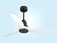 PURLINE - Ventilateur de plafond Réversible  Thermostat Wifi Moteur à courant continu Toits en pente Télécommande Adaptateur 2/3 Lames Hypersilence Mémoire - vignette