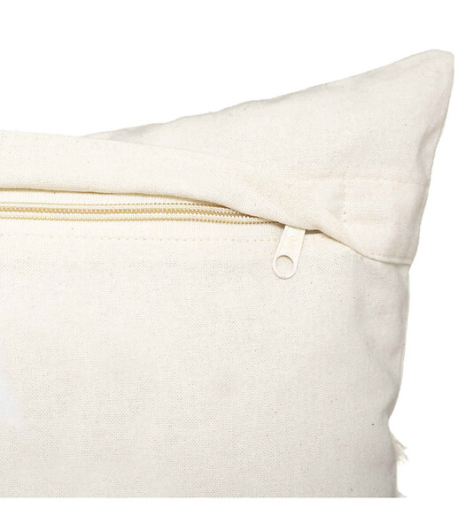 ATMOSPHERA - Coussin déhoussable en Coton Ivoire & Franges macramé 30 x 50 cm - large