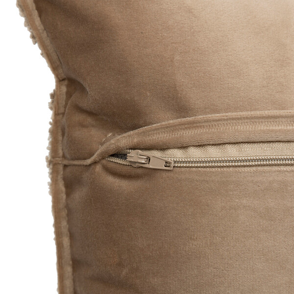 ATMOSPHERA - Coussin décoratif Bouclette Beige Lin 45 x 45 cm - large