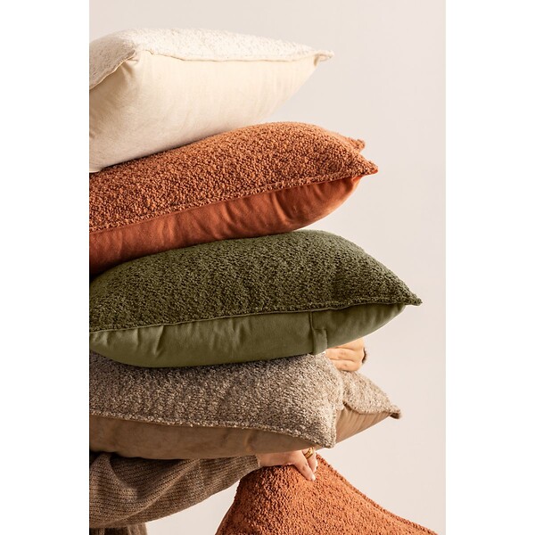 ATMOSPHERA - Coussin décoratif Bouclette Beige Lin 45 x 45 cm - large