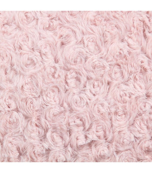 ATMOSPHERA - Coussin déhoussable en Fourrure Bouclée Rose 45 x 45 cm - large