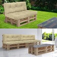 VOUNOT - Lot de 4 Coussins pour palettes en bois beige - vignette