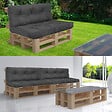 VOUNOT - Lot de 4 Coussins pour palettes en bois gris - vignette