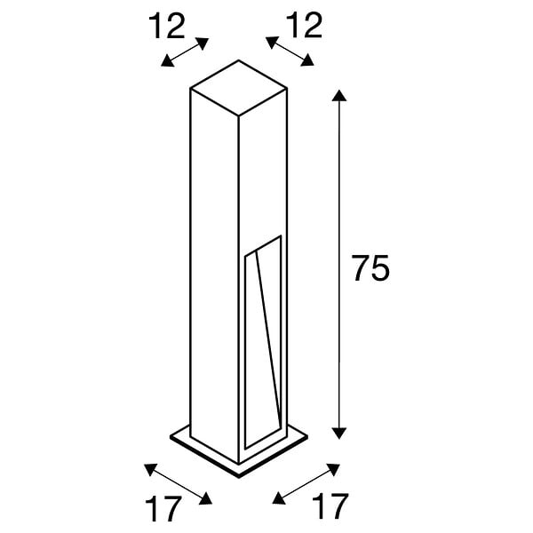 SLV - Borne extérieure SLV ARROCK STONE gris avec LED, Hauteur 75 cm pour éclairage de jardin et allées - large