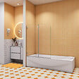 AICA SANITAIRE - Pare baignoire transparent en deux volets 120x140cm - vignette