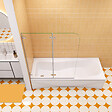 AICA SANITAIRE - Pare baignoire transparent en deux volets 120x140cm - vignette