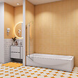 AICA SANITAIRE - Pare baignoire transparent en deux volets 120x140cm - vignette