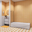 AICA SANITAIRE - Pare baignoire transparent en deux volets 120x140cm - vignette