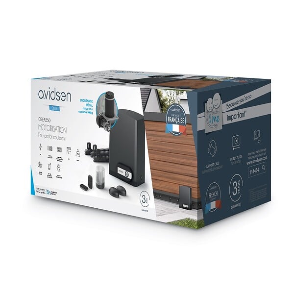 AVIDSEN - Motorisation solaire Avidsen Orea 550 pour portail coulissant - large