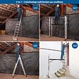 HOSTRÃ–M - HOSTRÖM Echafaudage roulant SCAFFOLDAX2X7, échafaudage jardin et pliant multifonction 4 en 1, echelle 2 plans, H max Travail 4,74m, Garantie 5 ans - vignette