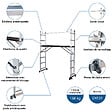 HOSTRÃ–M - HOSTRÖM Echafaudage roulant SCAFFOLDAX2X7, échafaudage jardin et pliant multifonction 4 en 1, echelle 2 plans, H max Travail 4,74m, Garantie 5 ans - vignette
