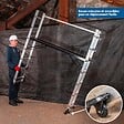 HOSTRÃ–M - HOSTRÖM Echafaudage roulant SCAFFOLDAX2X7, échafaudage jardin et pliant multifonction 4 en 1, echelle 2 plans, H max Travail 4,74m, Garantie 5 ans - vignette